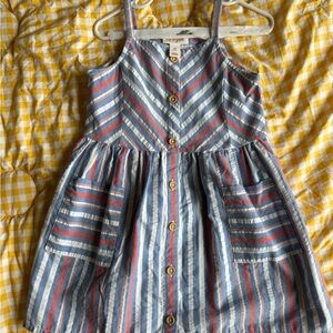 Cat & Jack Striped Blue and Red Casual Dress